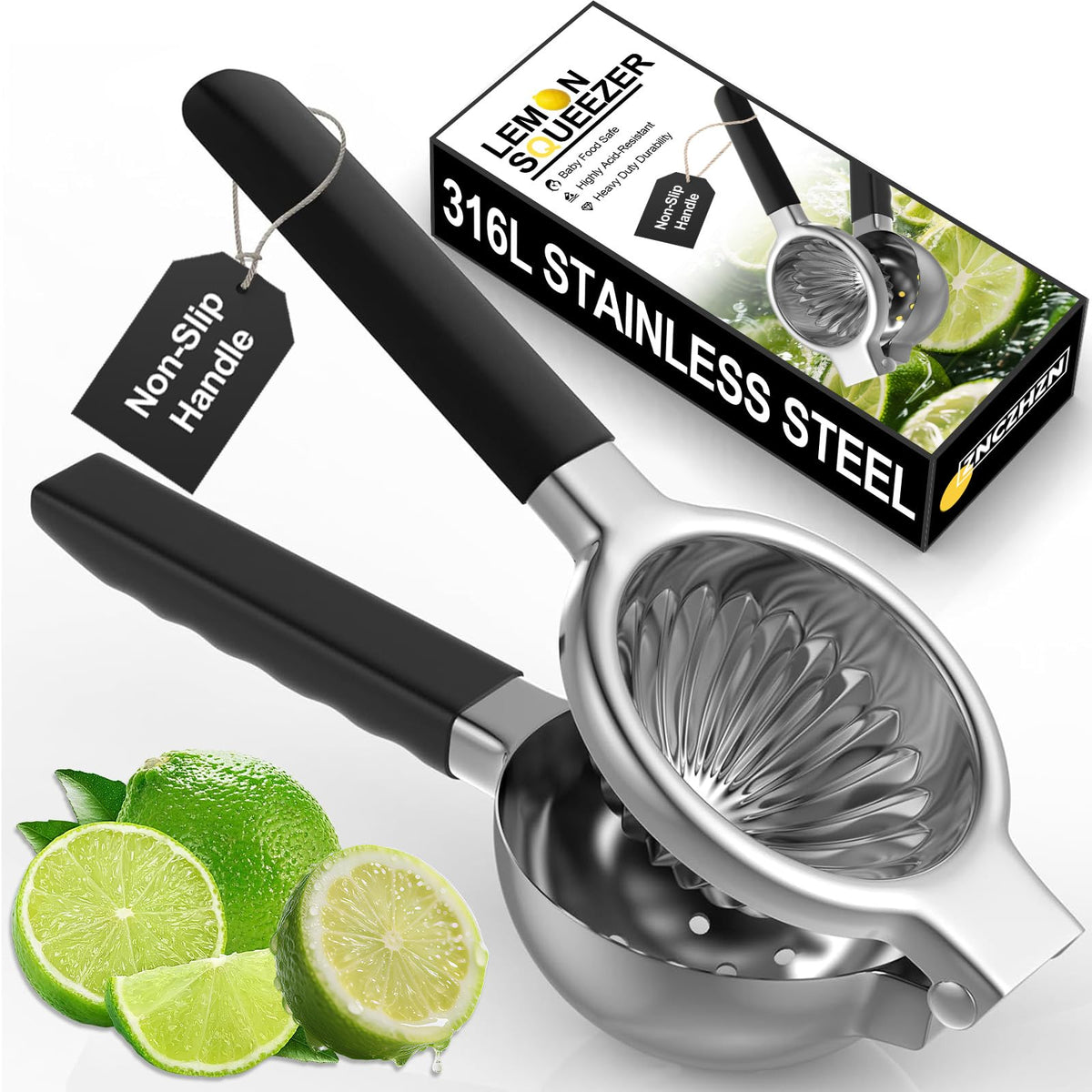 Exprimidor ZNCZHZN premium 316L, acero inoxidable para jugos seguros.