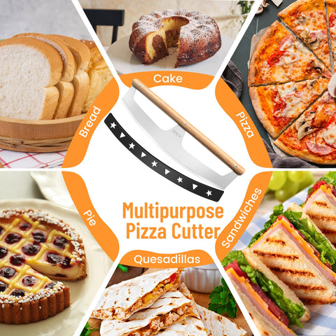 Cortapizza rocker ZOCY 16 pulgadas para pizzas grandes.