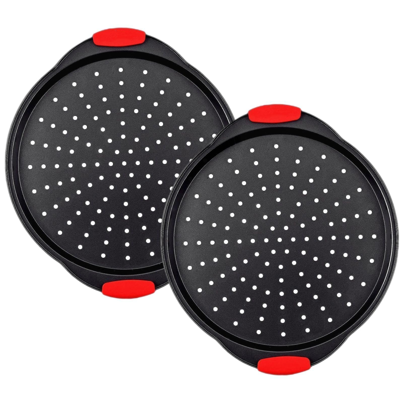 ZOEHROWS 13" pizza pan con agujeros para horneado crujiente y uniforme.
