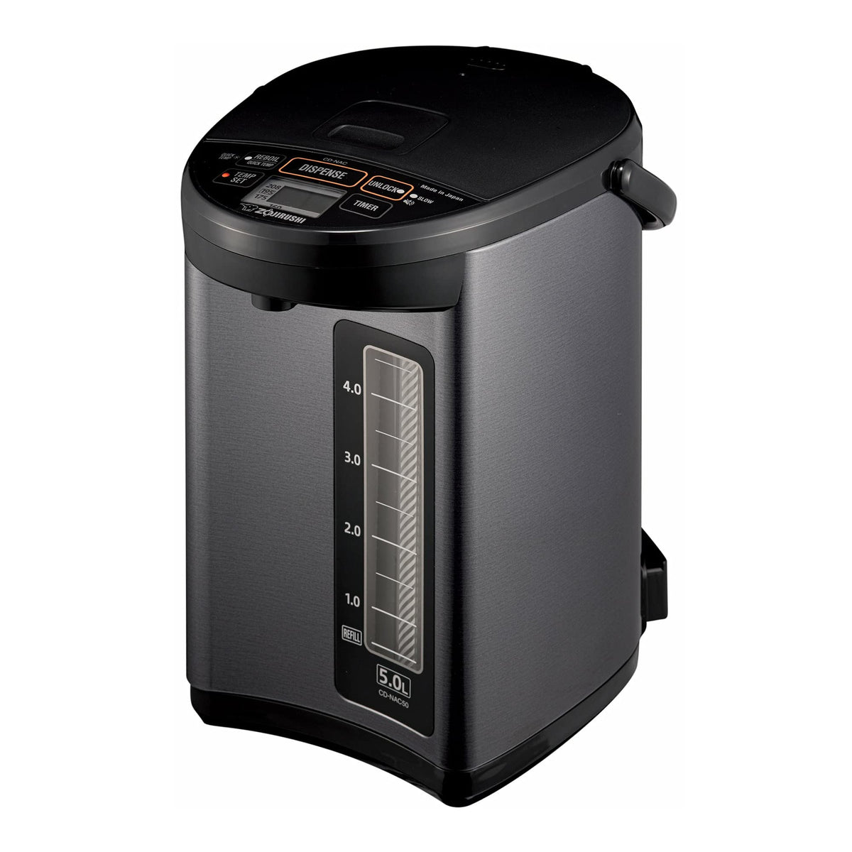 Vista frontal del Zojirushi CD-NAC50BM para uso diario en la cocina