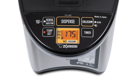 Zojirushi dispensador con un toque permite agua rápida y limpia.