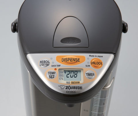 Pantalla de nivel de agua visible para evitar derrames con el Zojirushi.