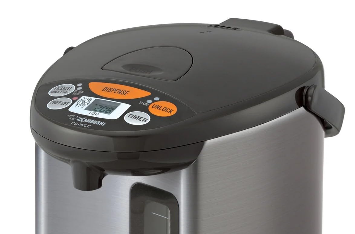 Zojirushi Micom mantiene caliente a 160 °F para bebidas rápidas.