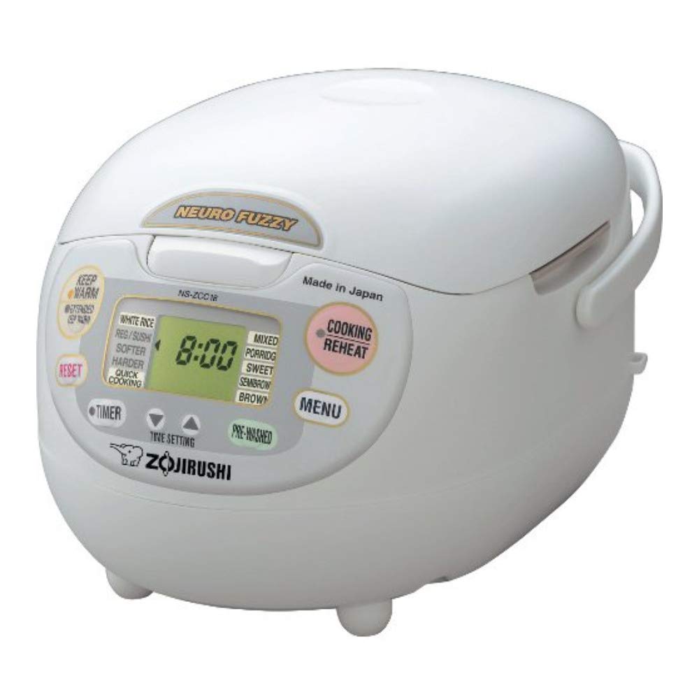 Frente del Zojirushi Neuro Fuzzy de 10 tazas, ideal para planificar comidas con precisión.