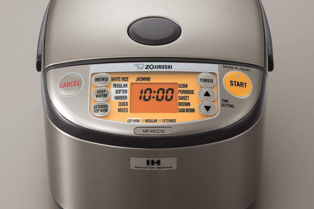 Zojirushi NP-HCC10XH, exterior de acero inoxidable oscuro para limpieza rápida.