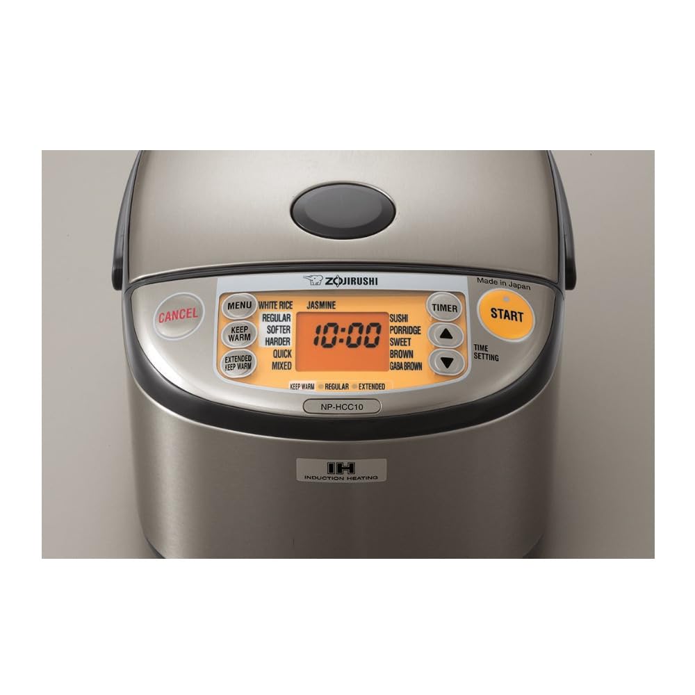 Pantalla de control naranja de la Zojirushi NP-HCC18XH para ajustes claros