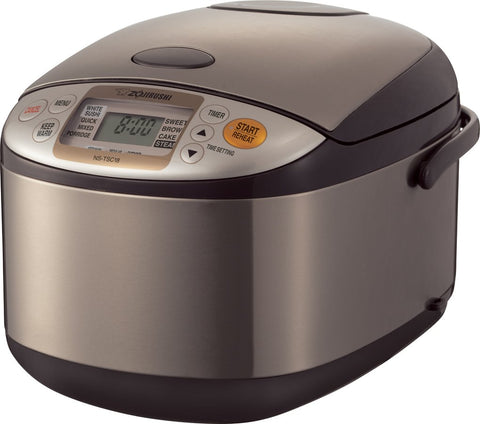 Zojirushi NS-TSC18 con exterior de acero inoxidable para una cocina limpia y elegante.