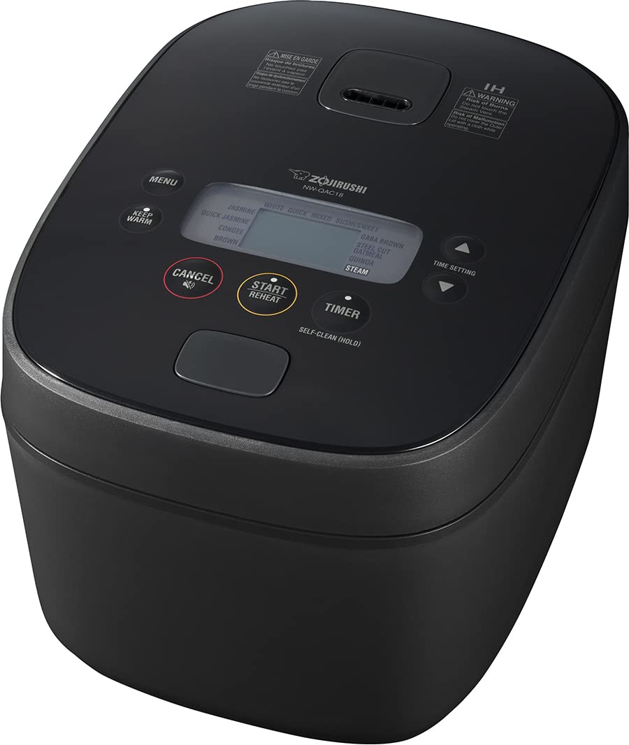 Zojirushi NW-QAC18, tapa abierta y interior de la sartén para ver la cocción