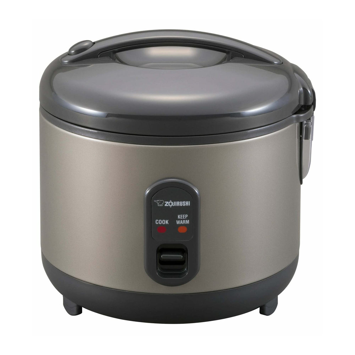 Olla arrocera Zojirushi gris metalico vista frontal para cocción consistente