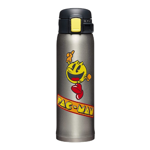 Zojirushi SM-SHE48PAXA con diseño PAC-MAN en exterior, ideal para empezar el día con estilo.