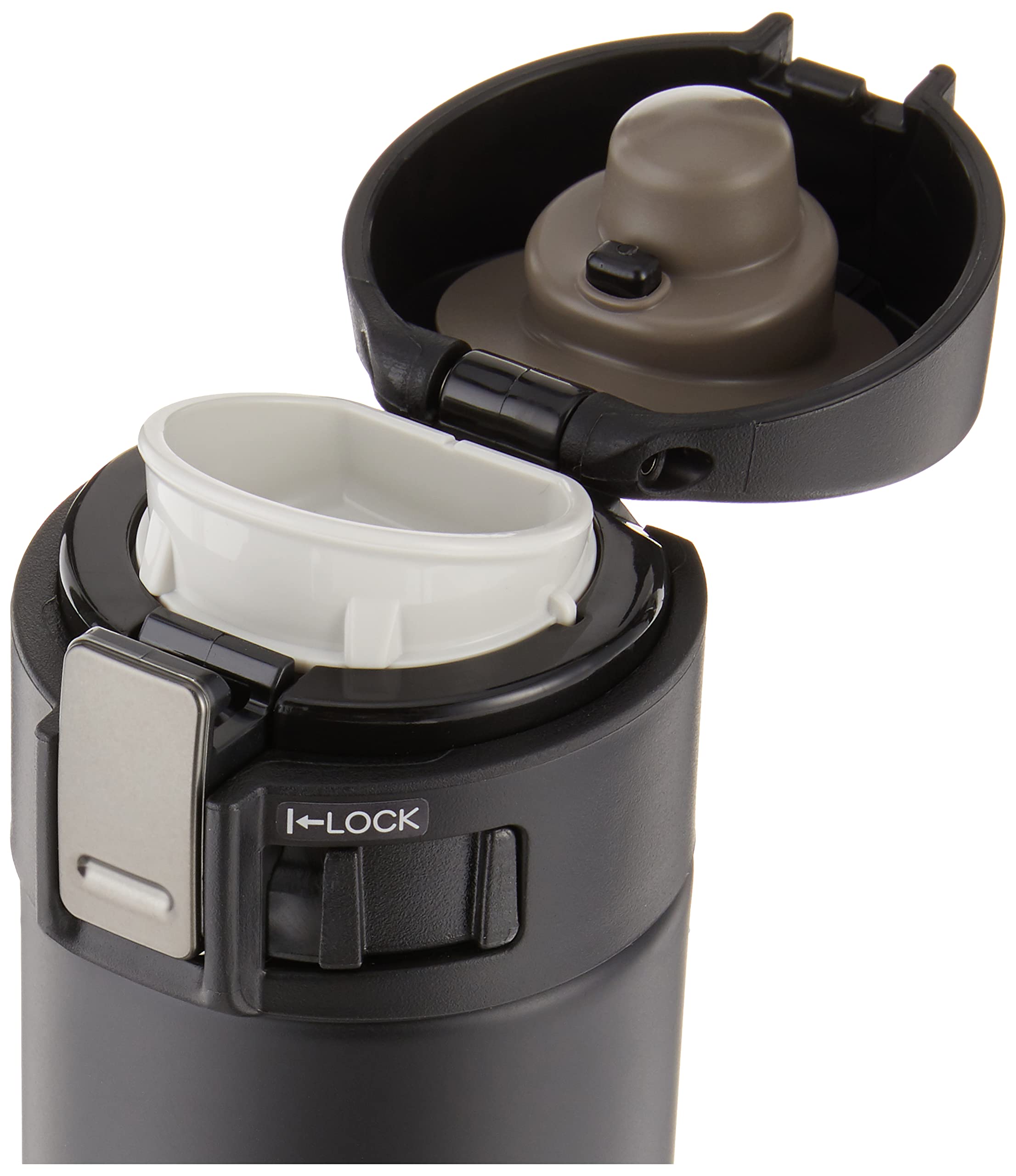 Zojirushi tapa plegable con cierre estricto para evitar derrames.