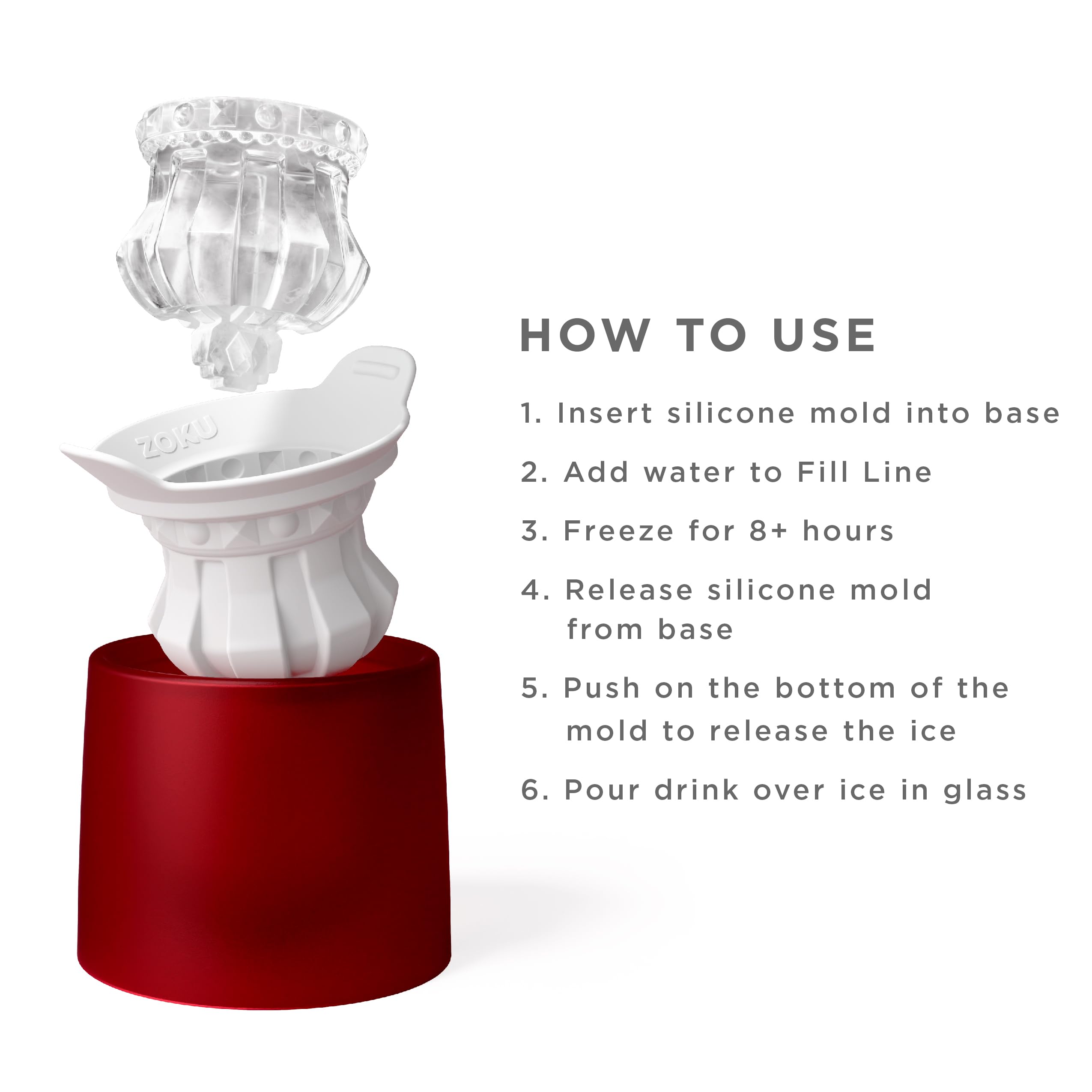 ZOKU Hielo Grandes Cubos: mantiene bebidas frías por más tiempo.