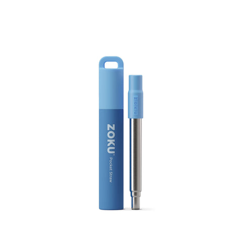 Paja de metal reutilizable ZOKU con caso transportable, ideal para llevar