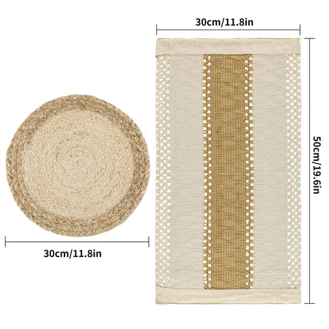 Manteles cuadrados boho Zology 11,8 x 19,6 pulgadas para mesa.