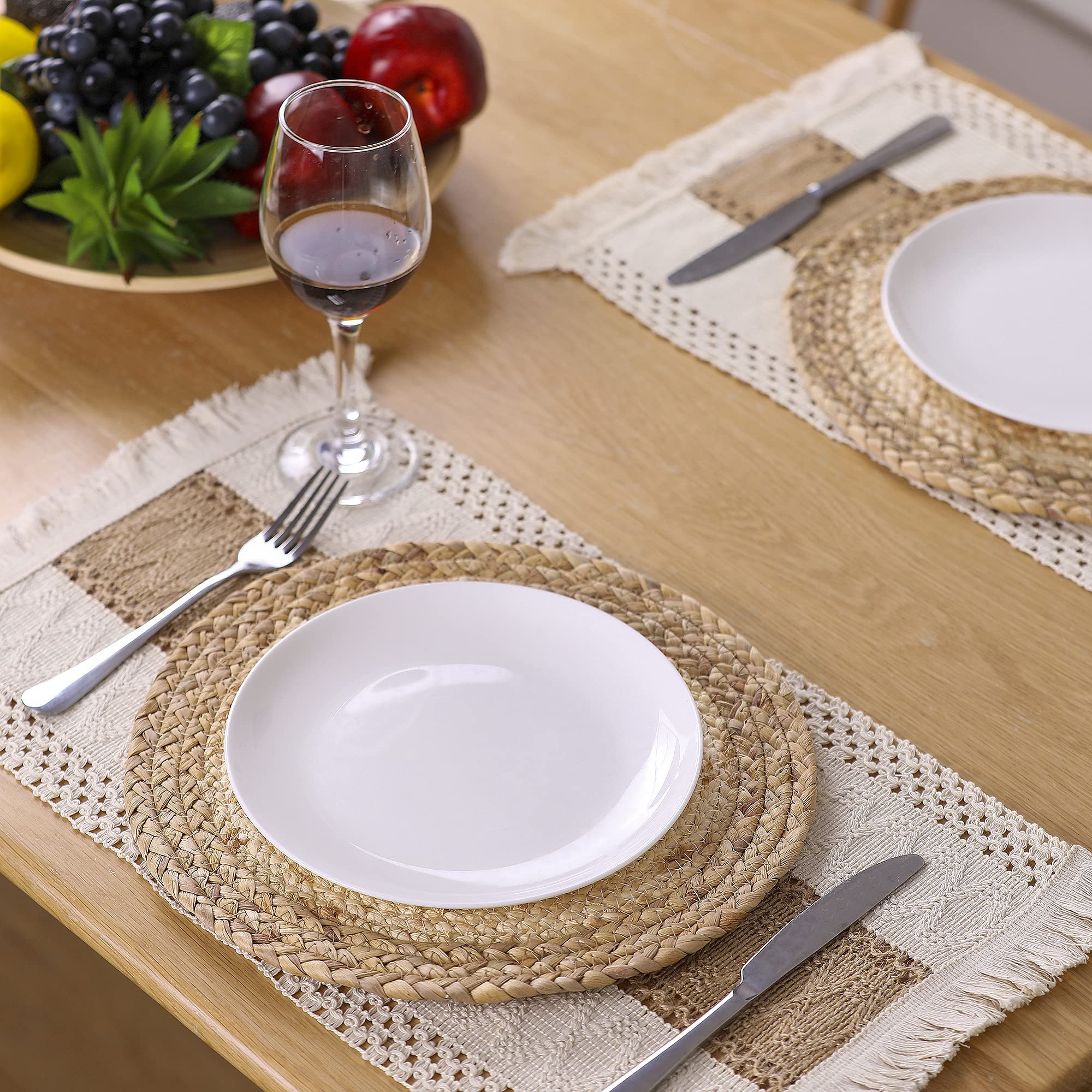 Tejido en burlap con rayas huecas Zology, decoración rústica y duradera.