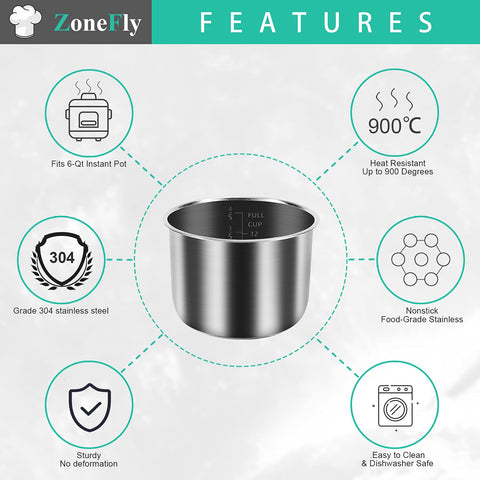 ZoneFly anillos silicona 100% 2pack: sellado seguro para 5/6 qt