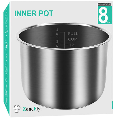 ZoneFly Original 8Qt Power Cooker XL: olla interior de acero 304 para cocción uniforme