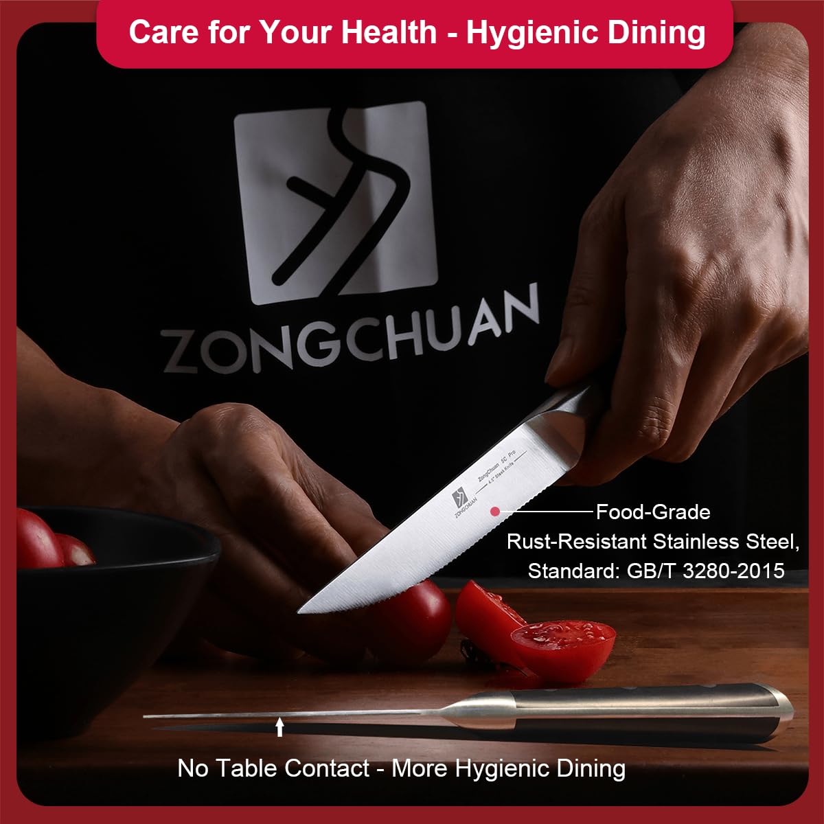 Cuchillo apto para lavavajillas Zongchuan con limpieza fácil