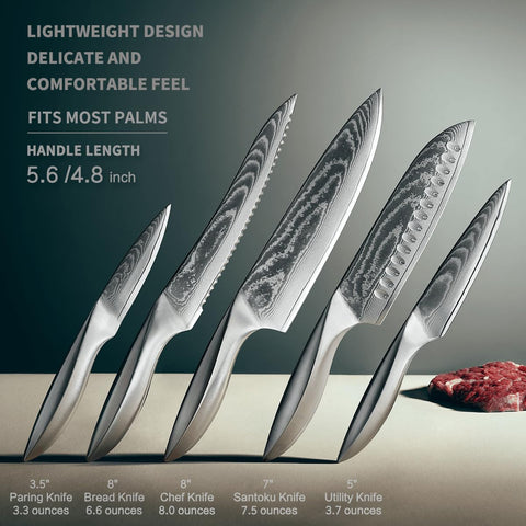 Cuchillo pelador Zongchuan Damascus 3,5 pulgadas para pelar y recortar detalles.