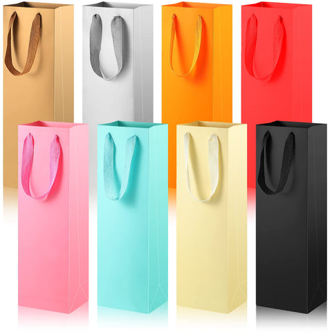 Bolsas de regalo para vino Zonon con asas, colores brillantes para bodas.