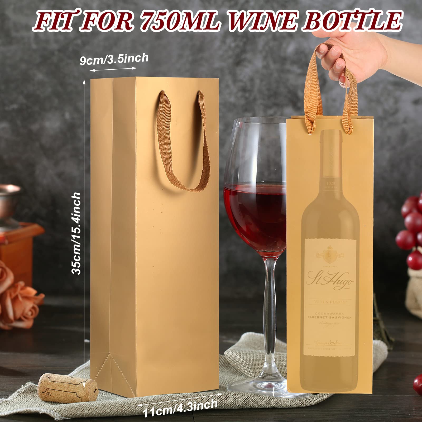 Bolsas para botella Zonon con refuerzo inferior y superficie resistente al agua.