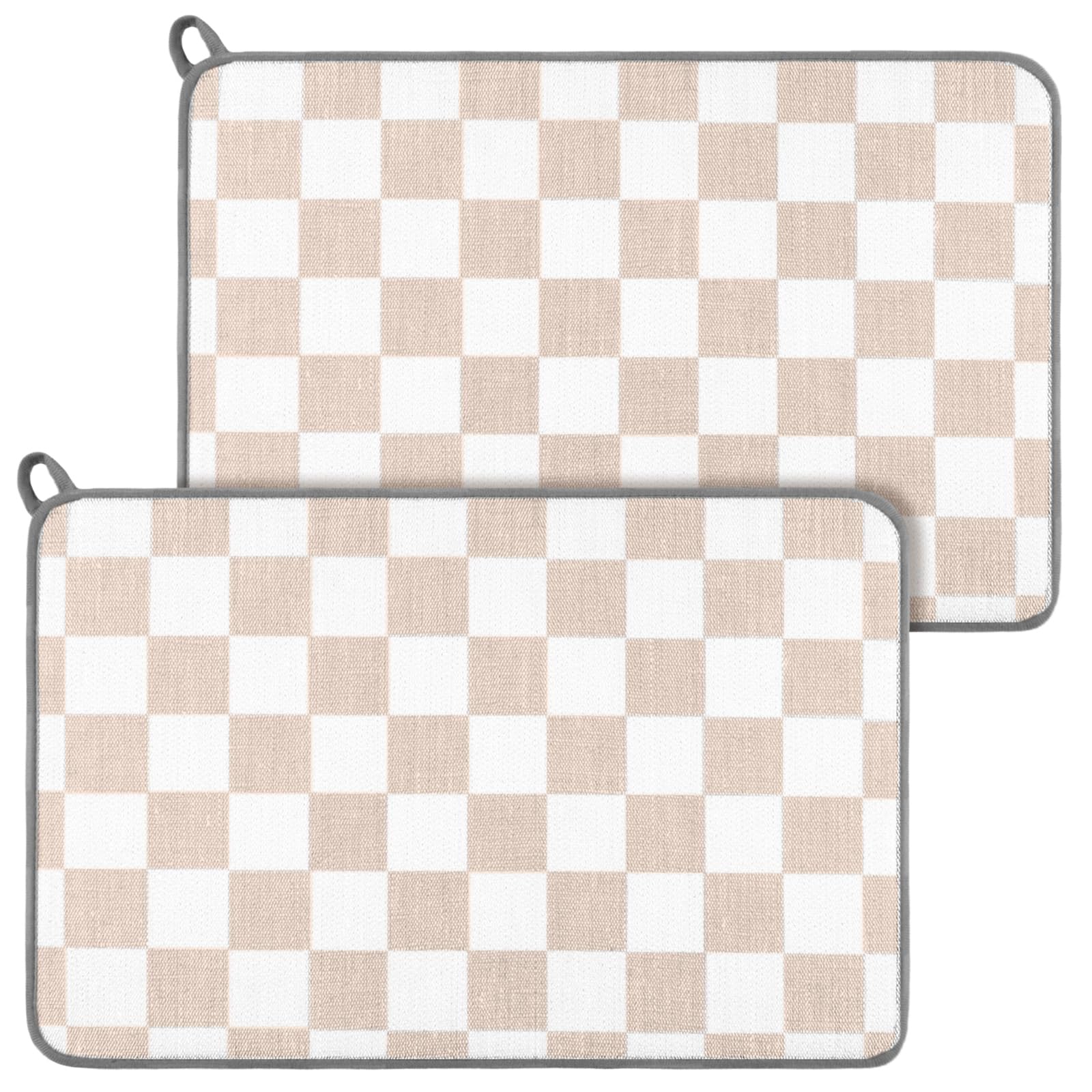 Zonon mat secado de platos con cuadros beige 16x24 para un toque vintage y práctico
