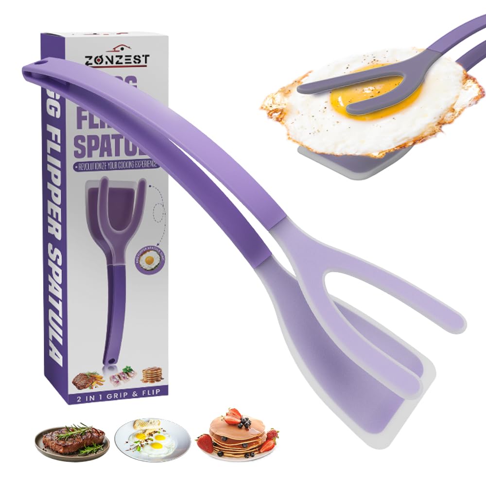 ZONZEST espátula-pala 2en1 para cocinar, giro cómodo y agarre estable.