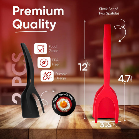 Pinzas de cocina ZONZEST negro-rojo con agarre ergonómico