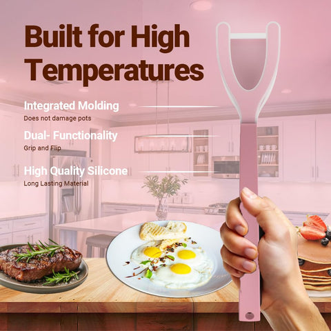 ZONZEST pinza-espatula 2 en 1 resistente al calor, ideal para frituras.