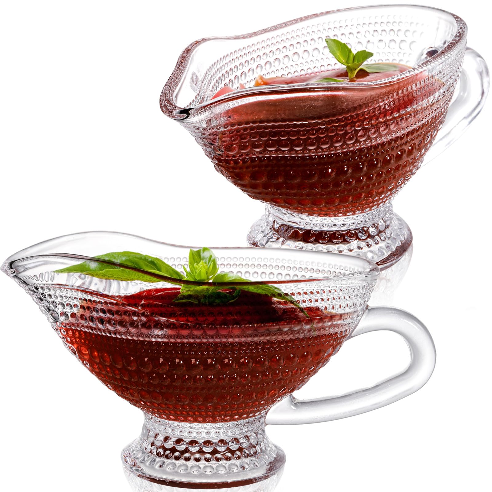ZOOFOX jarra para salsa cristal 12 onzas, ideal para servir salsas con elegancia