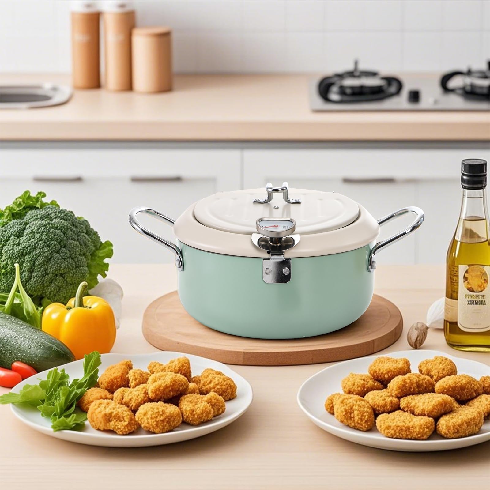 ZOOFOX Olla fritura profunda ideal para cocinar crujientes.
