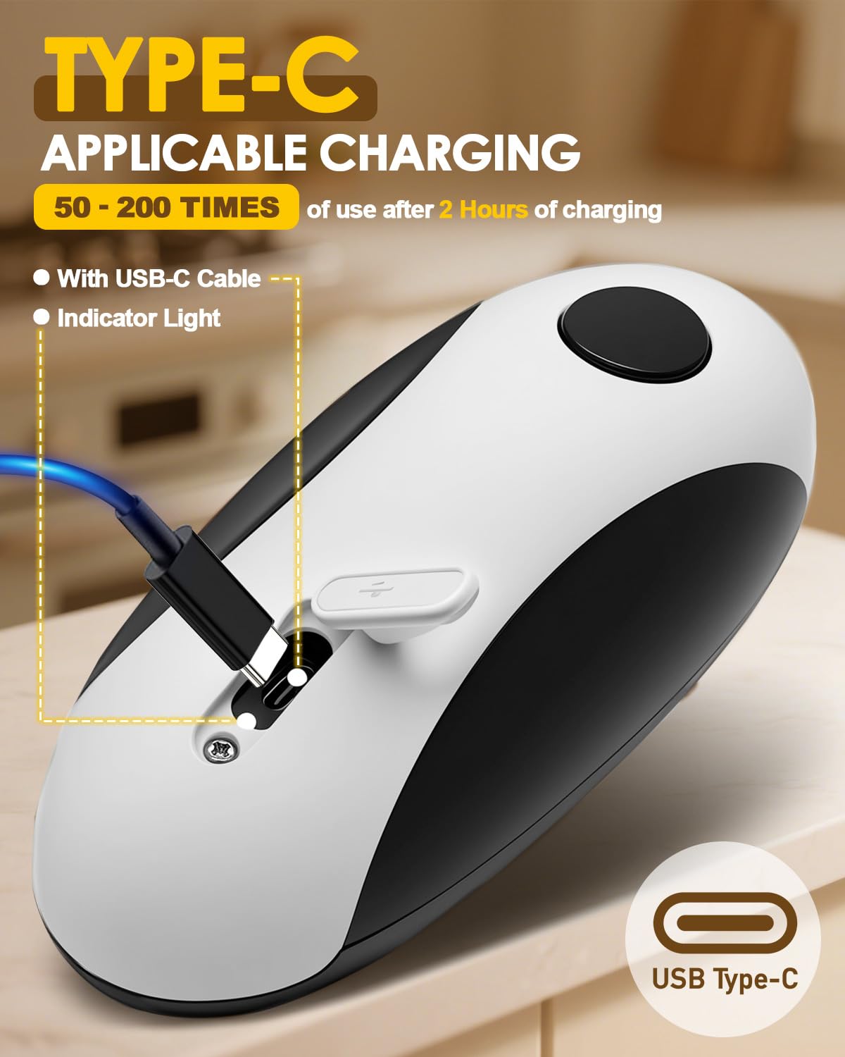 Batería recargable USB-C de Zoomsnail para uso prolongado.