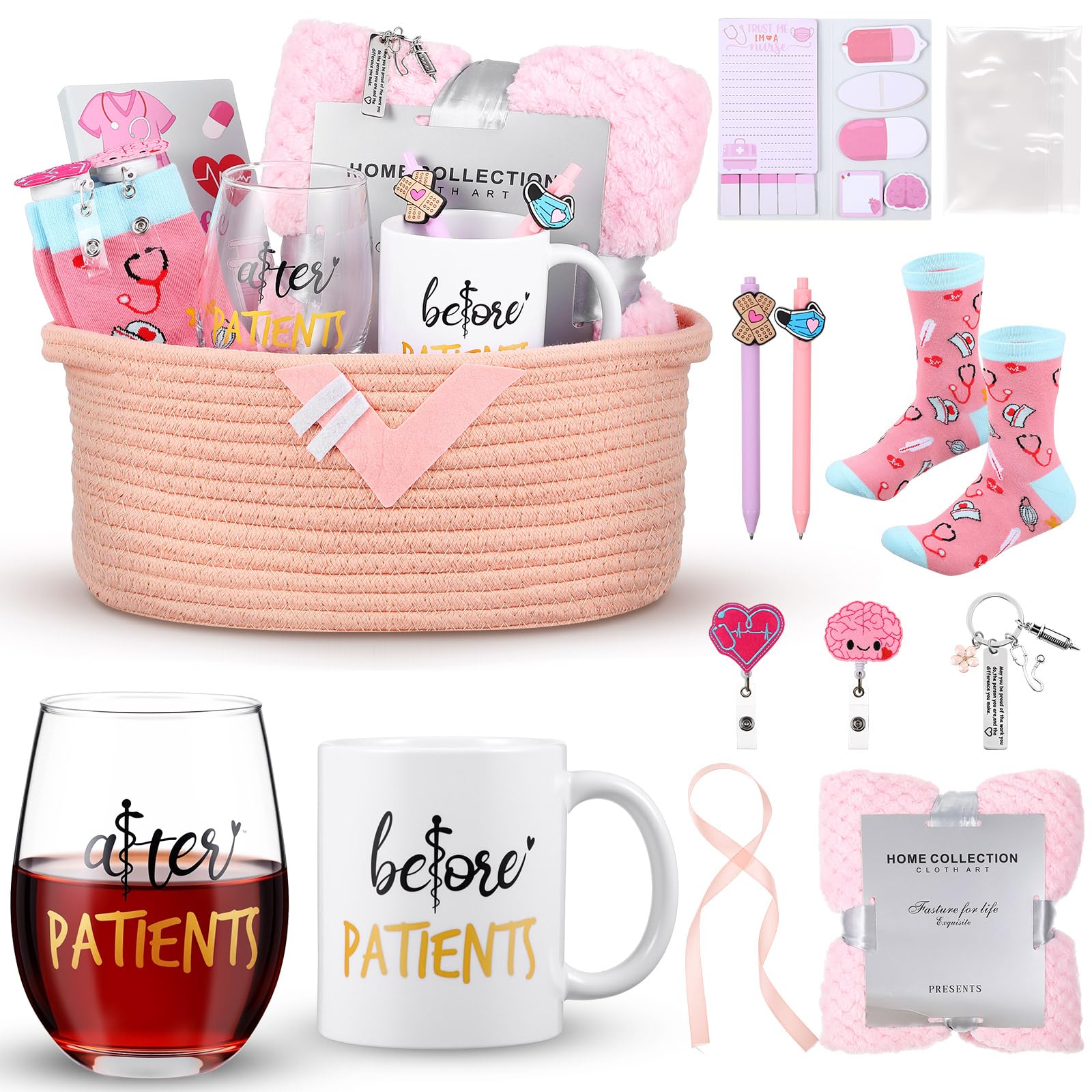 Cesta tejida Zopeal para regalo de enfermería, almacenamiento práctico y elegante