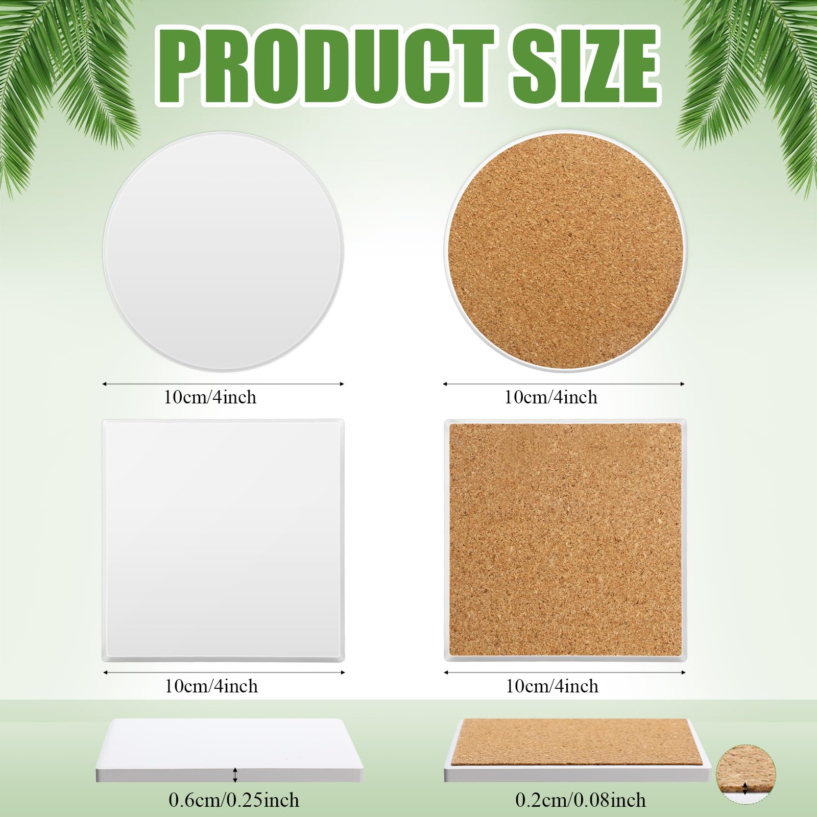 Zopeal posavasos cerámico redondo blanco, ideal para bebidas y decoración