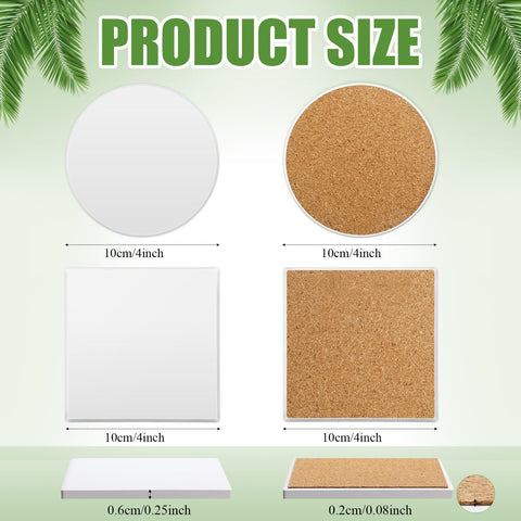 Zopeal posavasos cerámico redondo blanco, ideal para bebidas y decoración