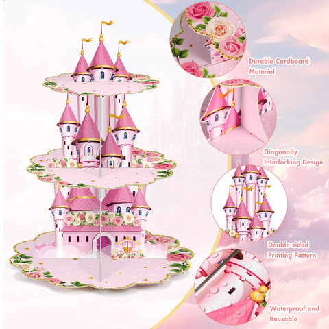 Zopeal corona-princesa-rosa, detalle decorativo para la mesa.
