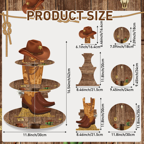 Zopeal estante Western, detalle de los tieres, ideal para servir postres.