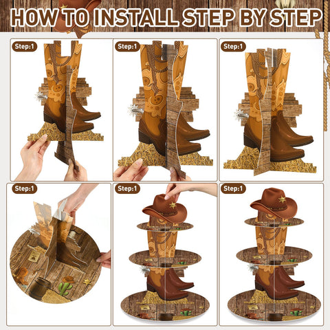 Zopeal estante Western, material resistente, decorativo y reutilizable.