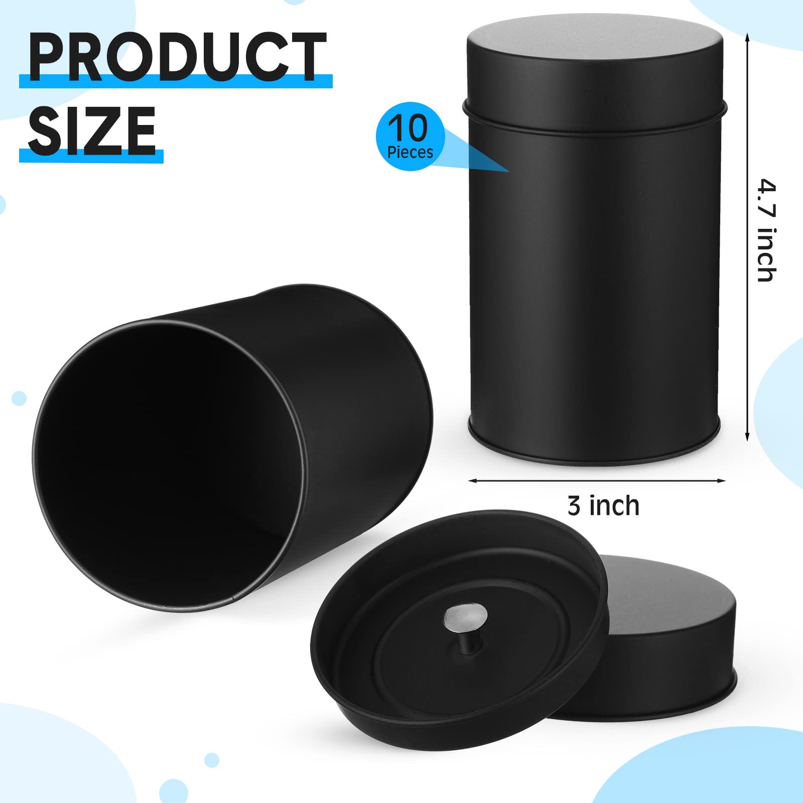 Conjunto de 10 latas Zopeal para té, café y especias, almacenamiento ordenado y reutilizable.