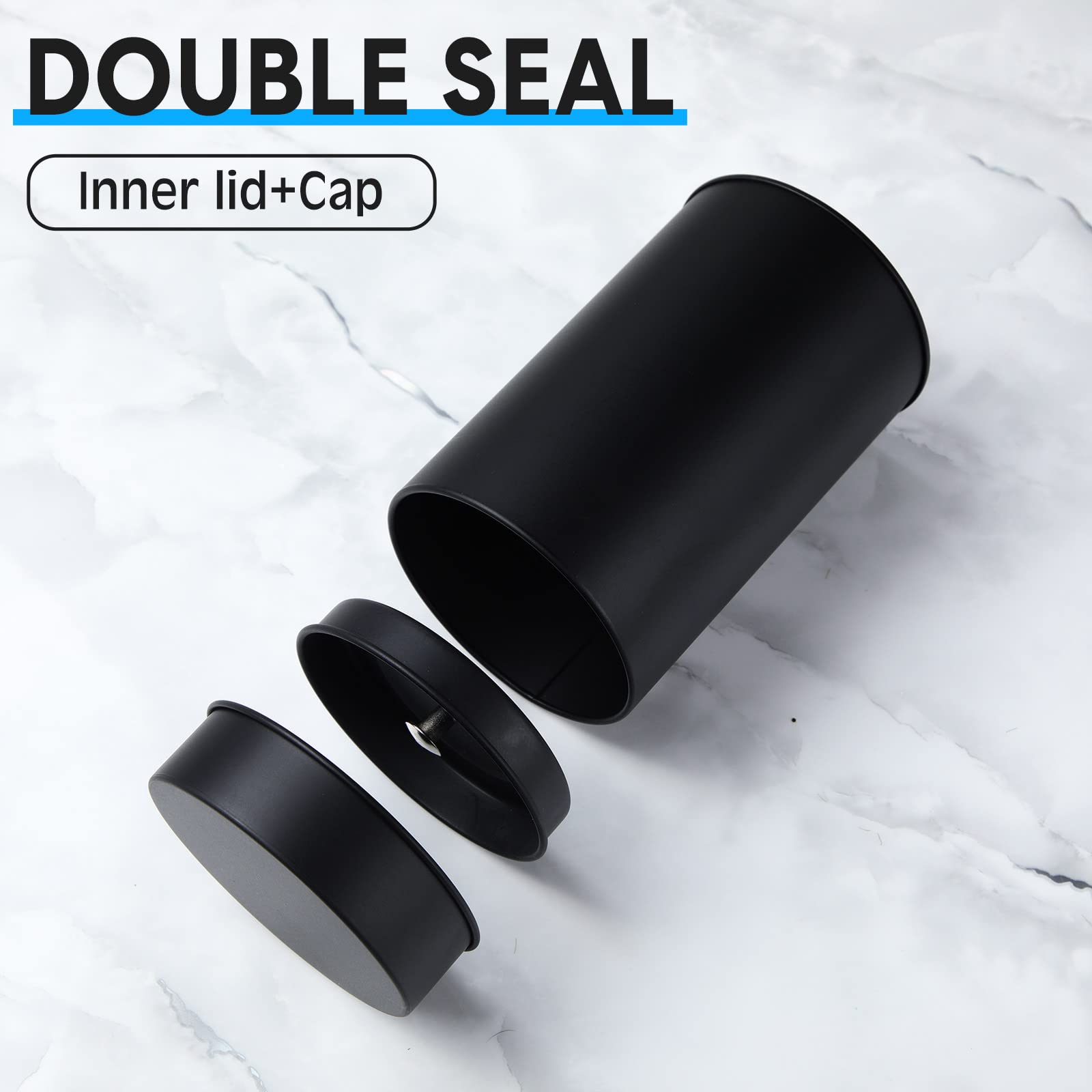 Lata Zopeal con tapa interior y exterior para protección contra luz y humedad.