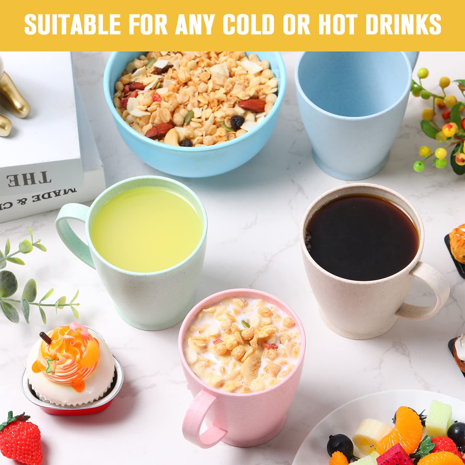Taza Zopeal multicolor con asa, versátil para bebidas calientes y frías
