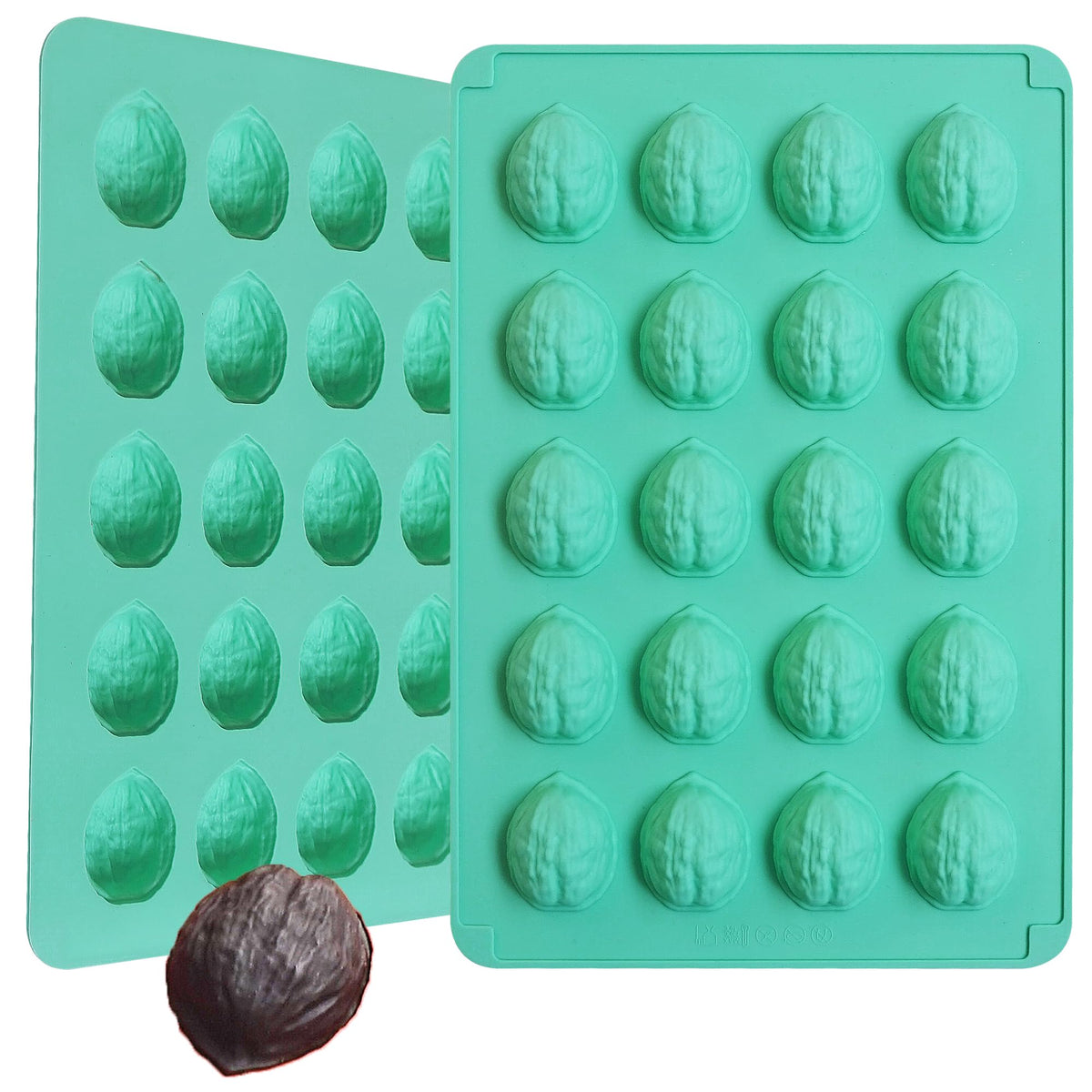 Zorazio molde de nuez de silicona con 20 cavidades para galletas uniformes