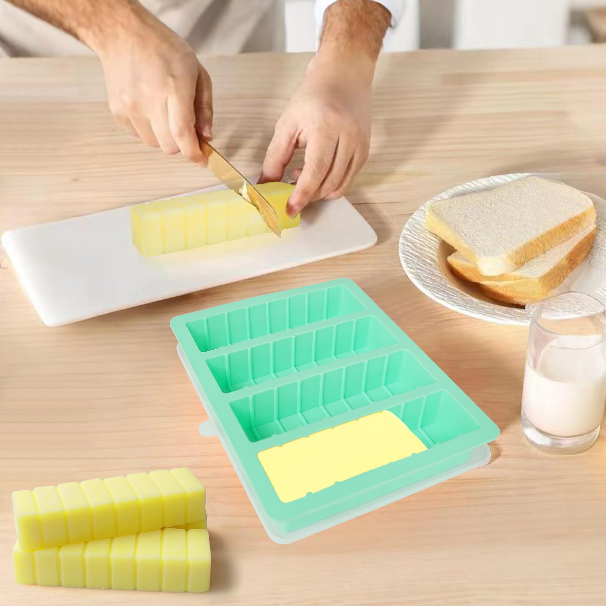 Uso culinario versátil con Zorazio: cubos de mantequilla uniformes