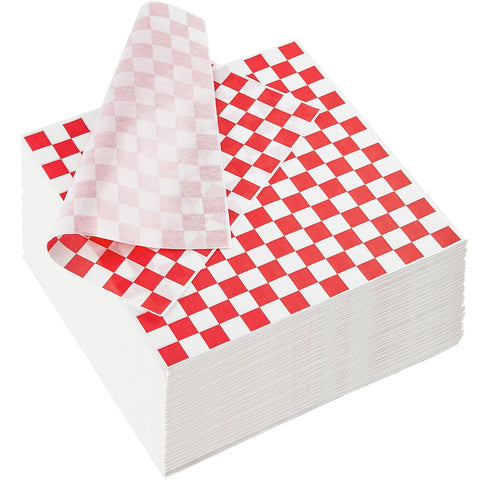 Papel ZORRITA con cuadros rojos y blancos, ideal para envolver sándwiches.