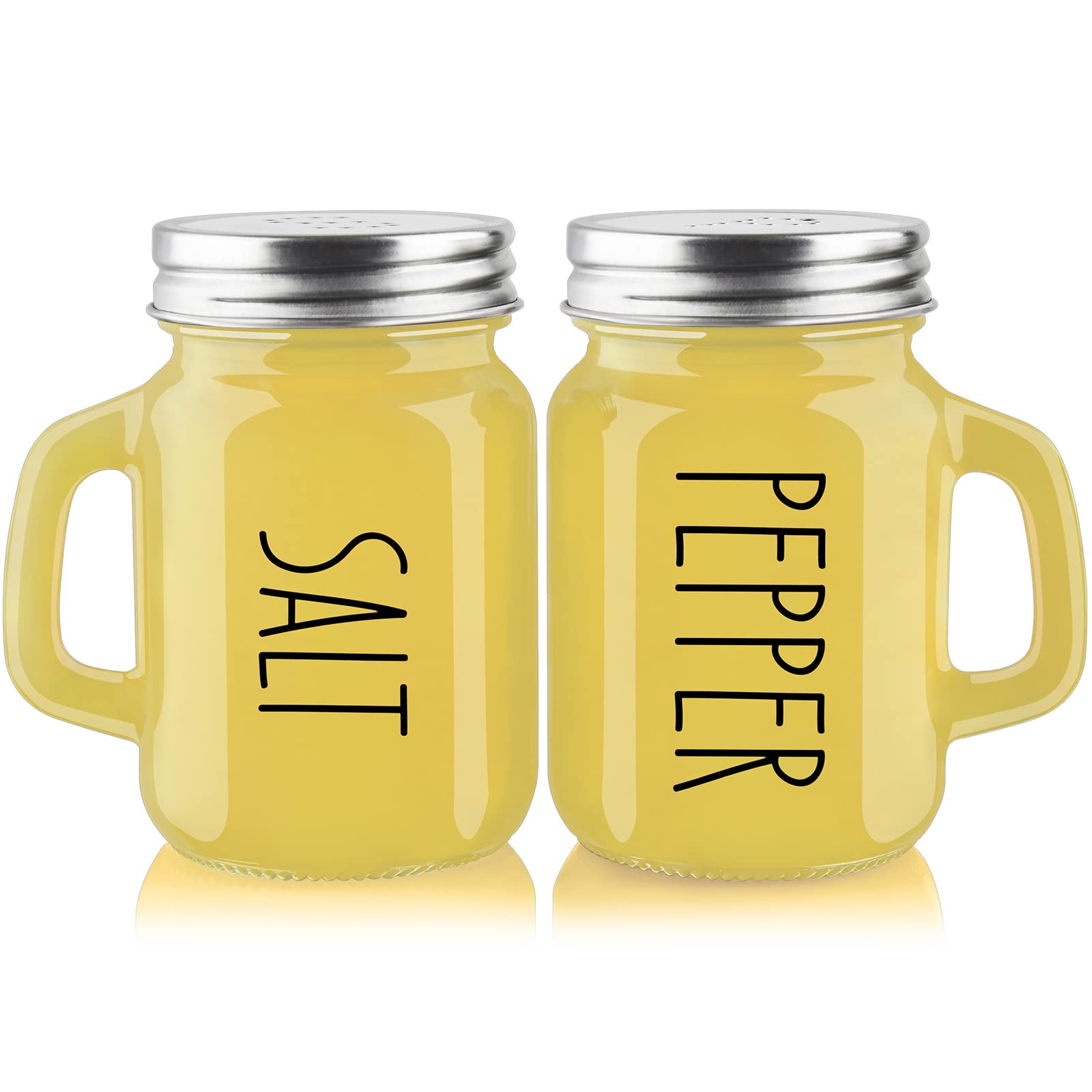 ZOSUJO juego de sal y pimienta amarillo retro en cristal, ideal para la mesa.