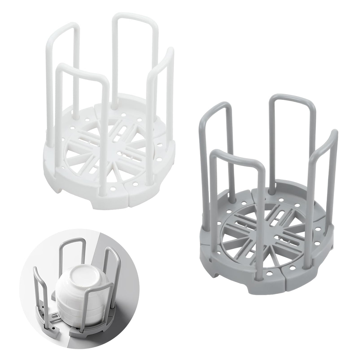 Zoyiancy porta-tazones ajustable 2 piezas para organizar tazones y platos.