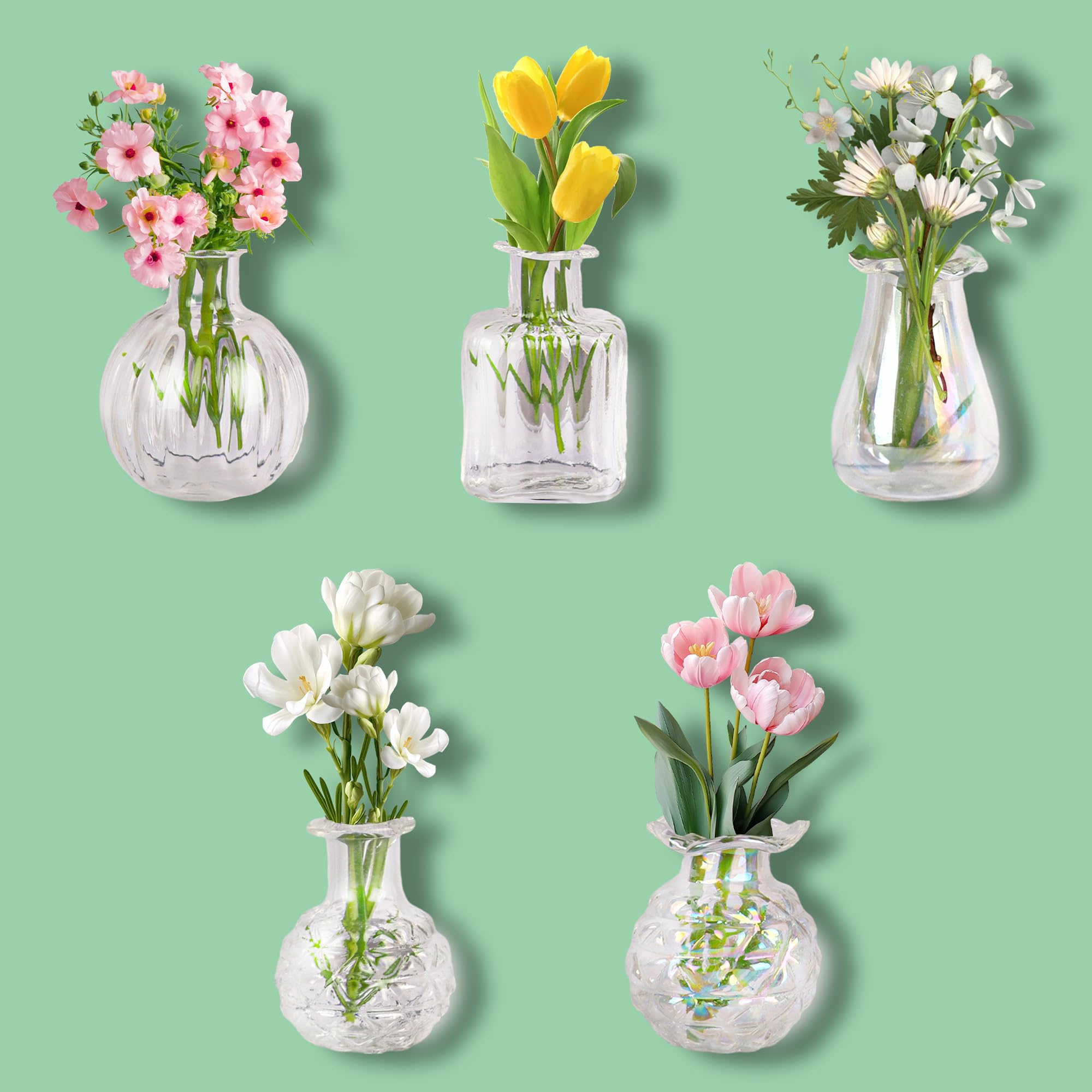 ZOYVUX jarrón magnético mini en frigorífico con flores, ideal para decorar la cocina.