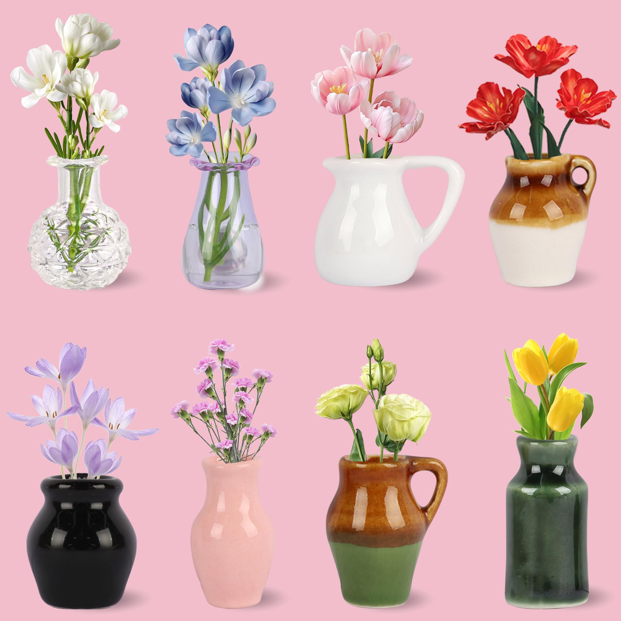 zoyvux mini vaso cerámico para frigorífico, aporta color y frescura.