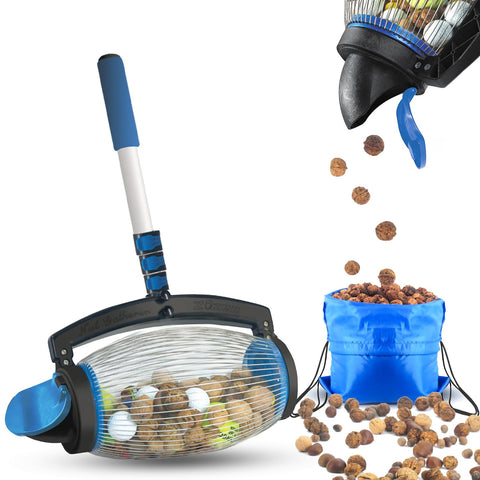 Zozen recolector de nueces con tubo telescópico, facilita la recolección sin doblarte.