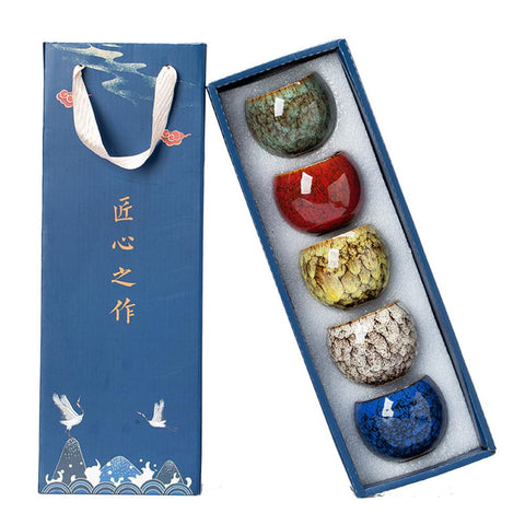 Tazas de té cerámicas ZPGXLRZ con 6 oz y colores vibrantes para rituales de té diarios.